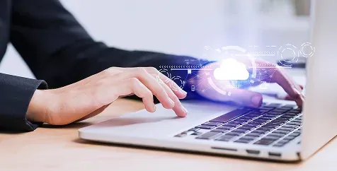Business Man working on a laptop computer